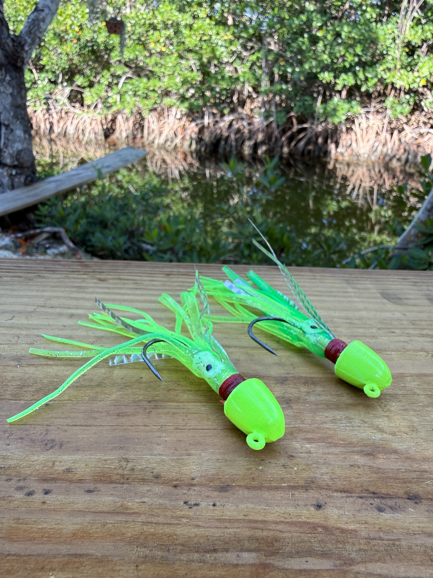 2 Pack Green/Green Squid Jigs