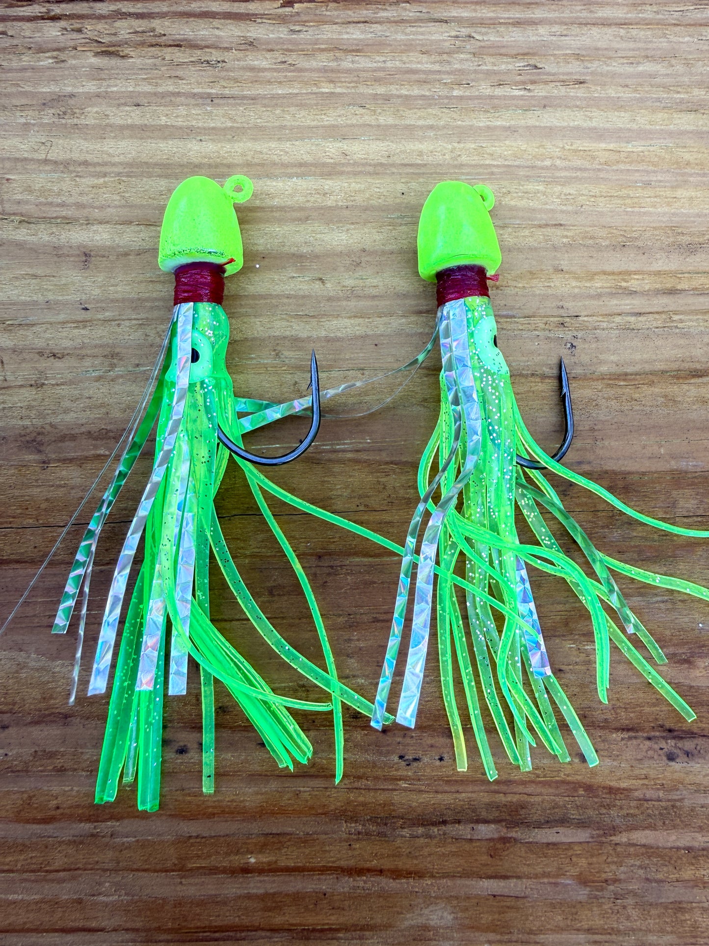 2 Pack Green/Green Squid Jigs